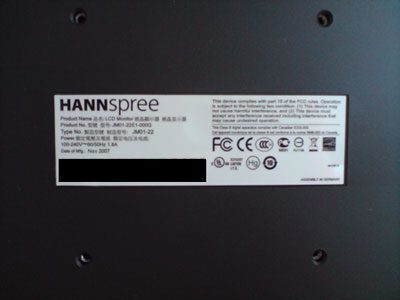 Hannspree Xm Verona Monitor Hannsverona Vesa