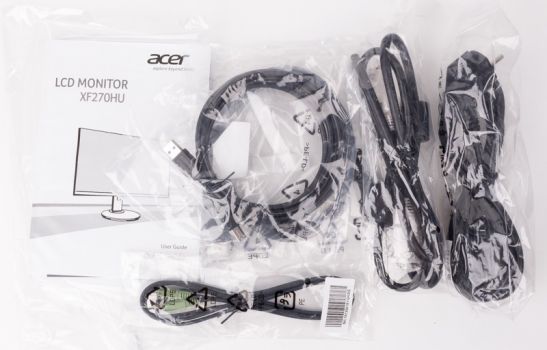 Lieferumfang des Acer XF270HUA