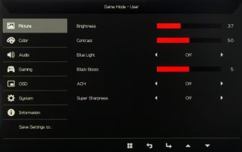 Bildeinstellungen im OSD