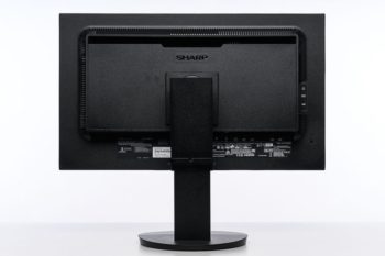 Ansicht Monitor hinten in der höchsten Stellung