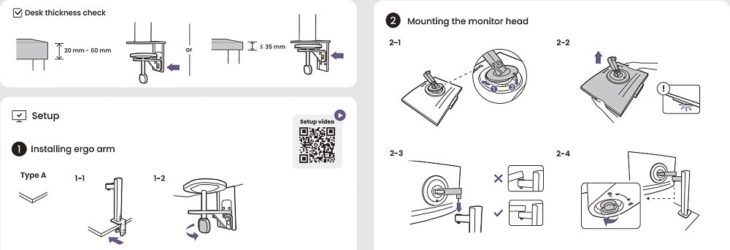 Montage des Standbeins (Bild: BenQ-Handbuch)