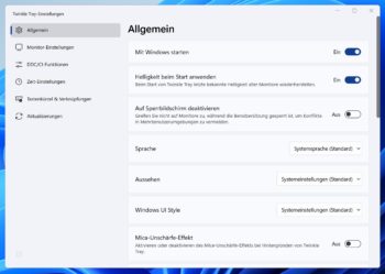 Twinkle Tray Einstelleungen